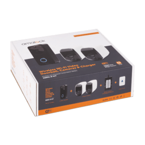 AMALOCK DB801 Wireless Doorbell & Chime Kit With 2 x White CAM200A Camera, Battery Charger And Rechargeable Batteries - Black DB801-B-KIT