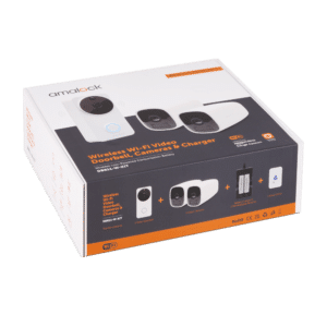 AMALOCK DB811/DB821 Wireless Doorbell & Chime Kit With 2 x CAM400 Camera's, Battery Charger And Rechargeable Batteries - White DB811-W-KIT