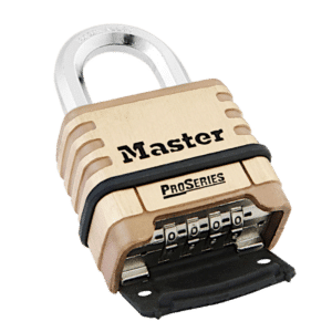MASTER LOCK ProSeries 1175D Combination Padlock Open Shackle 57mm Brass Body - Open Shackle