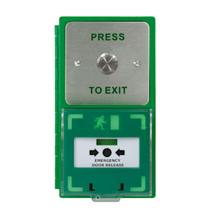 ICS Dual Unit MCP110 Call Point With 19mm Stainless Steel Exit Button - Vertical DBB-H-02-110-V