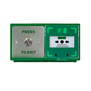 ICS Dual Unit MCP110 Call Point With 19mm Stainless Steel Exit Button - Horizontal DBB-H-02-110-H