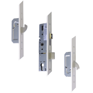 ERA Trimlock Lever Operated Latch & Deadbolt Split Spindle With 2 Hooks & 44mm White Faceplate - 45/92 (6945-301-ZA-01)