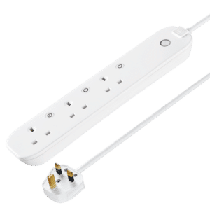 LUCECO 13A Smart Extension Lead With 3 Sockets - 1 Metre Cable White