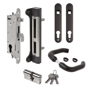 LOCINOX Gatelock Sixtylock Insert Set with Keep For 60mm Box Section Black - Sixtylock Kit