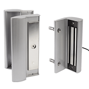 LOCINOX Surface Mounted MAG3000 Electromagnetic Gate Lock With Integrated Handle - Silver
