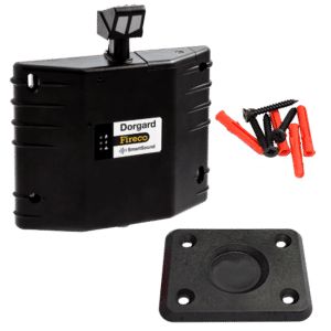 FIRECO Dorgard Smartsound Door Hold Open Device C/W Standard Flat Floorplate - Black