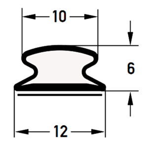 DEVENTER Self Adhesive Renovation Draught Strip S 9216 K - Black (1 Metre)