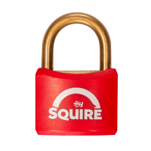 SQUIRE BR40 Open Shackle Brass Padlock With Brass Shackle KD - KD Red