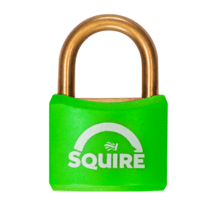 SQUIRE BR40 Open Shackle Brass Padlock With Brass Shackle KD - KD Green