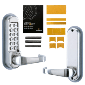 CODELOCKS CL510 / CL515 Digital Lock With Tubular Latch - CL510 SS Without Passage Set With Fire Kit