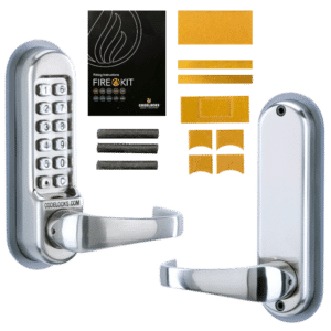 CODELOCKS CL510 / CL515 Digital Lock With Tubular Latch - CL515 SS With Passage Set And Fire Kit