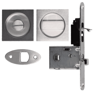BONAITI SERRATURE Easy Kit Square With G500T To Suit WC Sliding Door - Satin Chrome