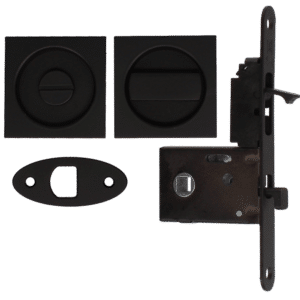 BONAITI SERRATURE Easy Kit Square With G500T To Suit WC Sliding Door - Black