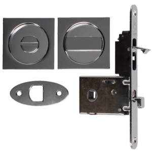 BONAITI SERRATURE Easy Kit Square With G500T To Suit WC Sliding Door - Polished Chrome