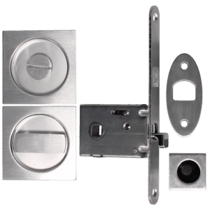 BONAITI SERRATURE Easy Kit Square With G500 To Suit WC Sliding Door - Satin Chrome