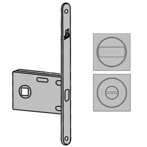 BONAITI SERRATURE Easy Kit Square With G500 To Suit WC Sliding Door - Polished Chrome