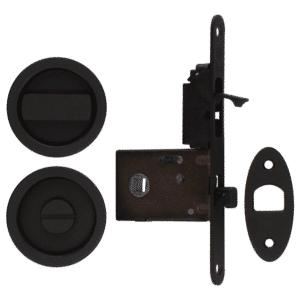 BONAITI SERRATURE Easy Kit Round With G500T To Suit WC Sliding Door - Black