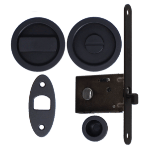 BONAITI SERRATURE Easy Kit Round With G500 To Suit WC Sliding Door - Black