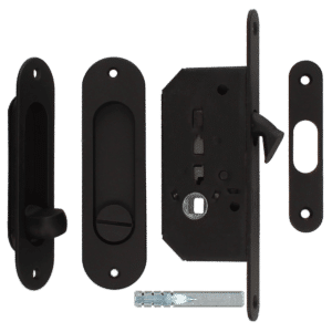 BONAITI SERRATURE Classic WC Sliding Door Hook Lock B2N Oval - Black