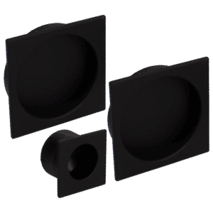 BONAITI SERRATURE Classic Sliding Door Handle Square BQD Blind Finger Pull Set - Black