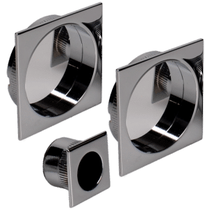 BONAITI SERRATURE Classic Sliding Door Handle Square BQD Blind Finger Pull Set - Polished Chrome