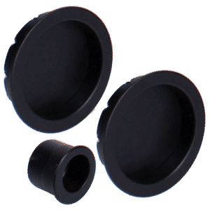 BONAITI SERRATURE Classic Sliding Door Handle Round B7D Blind Finger Pull Set - Black
