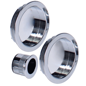 BONAITI SERRATURE Classic Sliding Door Handle Round B7D Blind Finger Pull Set - Polished Chrome