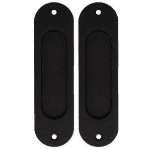 BONAITI SERRATURE Classic Sliding Door Handle Pull MOS Oval Blind Pair - Black