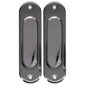 BONAITI SERRATURE Classic Sliding Door Handle Pull MOS Oval Blind Pair - Polished Chrome