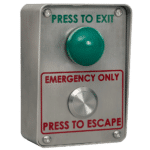 RGL Green Dome Exit Button With Vandal Resistant Emergency Exit Button Stainless Steel - VP-EEB