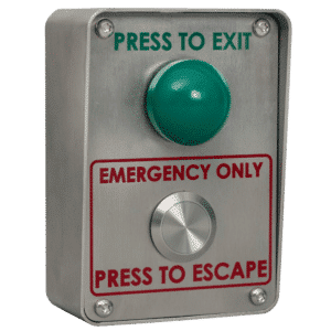 RGL Green Dome Exit Button With Vandal Resistant Emergency Exit Button Stainless Steel - VP-EEB