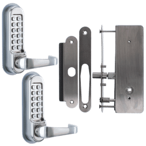 CODELOCKS CL0530 / CL0535 Back To Back Digital Lock Stainless Steel with XTD Gate Lock - CL0530 SS BB XTD Without Passage Set
