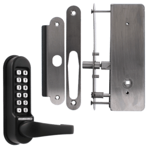 CODELOCKS CL0530 / CL0535 Digital Lock Black Marine Grade with XTD Gate Lock - CL0535 BK MG XTD With Passage Set