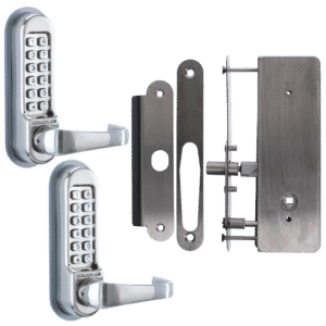 CODELOCKS CL0530 / CL0535 Back To Back Digital Lock Stainless Steel with XTD Gate Lock - CL0535 SS BB XTD With Passage Set