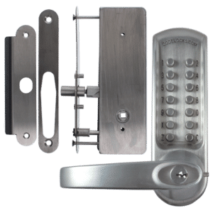 CODELOCKS CL0630 / CL0635 Digital Lock Brushed Steel With XTD Gate Lock - CL0630 BS XTD Without Passage Set
