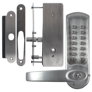 CODELOCKS CL0630 / CL0635 Digital Lock Brushed Steel With XTD Gate Lock - CL0635 BS XTD With Passage Set
