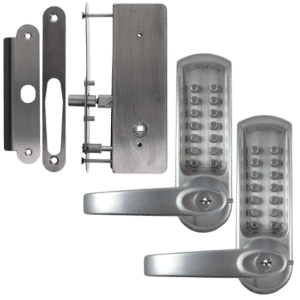 CODELOCKS CL0630 / CL0635 Back To Back Digital Lock Brushed Steel With XTD Gate Lock - CL0635 BS BB XTD With Passage Set