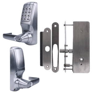 CODELOCKS CL5030 Battery Operated Digital Lock Brushed Steel With XTD Gate Lock - CL5030 BS XTD With Passage Set