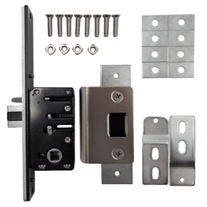 BORG LOCKS S505 AR Aluminium Latch Long Forend 28mm Backset To Suit BL5000 Series - LH With Fixing Kit