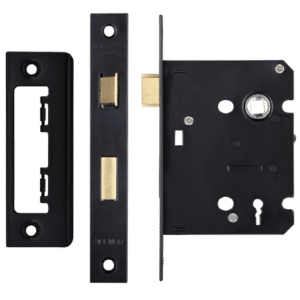 ERA Valiant 3 Lever Mortice Sashlock Square End - 76mm Case Black (Matt) KD Display Boxed