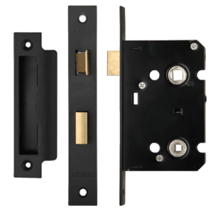 ERA Valiant Bathroom Lock Square End - 64mm Case Black (Matt) Boxed