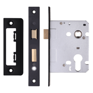 ERA Valiant Euro Mortice Sashlock Square End - 76mm Case Black (Matt) Display Boxed