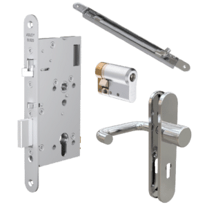 ABLOY EL520 DIN Electric Lock EN179 Compliant Package 5E - 65mm Backset EN179 (Package5E)