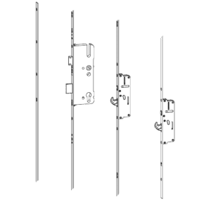 ROTO C600 45mm Backset Latch & Deadbolt Keywind With 2 Hooks 776654 - 45/92