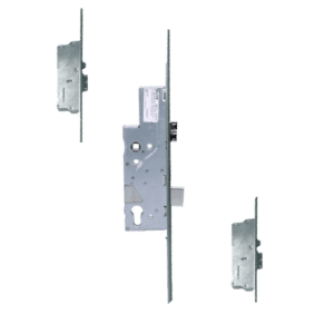 ELITE Key Wind Locking Lever Operated Latch & Deadbolt Single Spindle 20mm Faceplate - 2 Deadlocking Latch Bolts - 45/92 - Radius