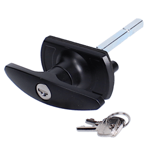 CARDALE Garage Door T-Handle Square Spindle With Screwhole In End - Black