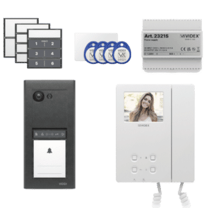 VIDEX ERA23VB Series Entry Panel Video Kit With 3.5 Inch Video Phone(6286) PSU (2321S) & Proximity Card/Fobs (955MF) ERAKIT23B6286 - Gun Metal Grey (ERAKIT23B6286)
