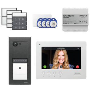 VIDEX ERA23VB Series Entry Panel Video Kit With 7 Inch OSD WiFi Video Monitor (6789) PSU (2321S) & Proximity Card/Fobs ERAKIT23B6789 - Gun Metal Grey (ERAKIT23B6789)