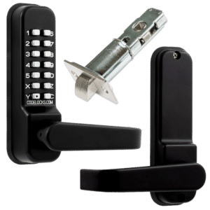 CODELOCKS CL0440 / CL0445 Marine Grade Digital Gate Lock With Adjustable Latch - Black - CL0445 With Passage Set