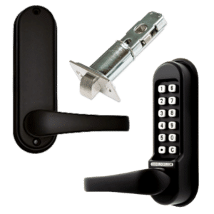 CODELOCKS CL0540 / CL0545 Marine Grade Digital Gate Lock With Adjustable Latch - Black- CL0545 With Passage Set